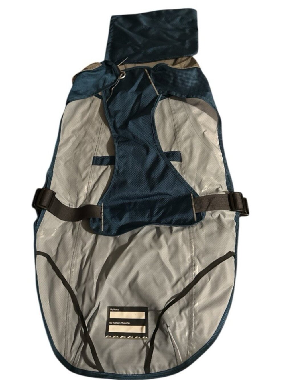 Arcadia Trail Dog Reflective Raincoat High Visibility Blue Teal PackableJacket